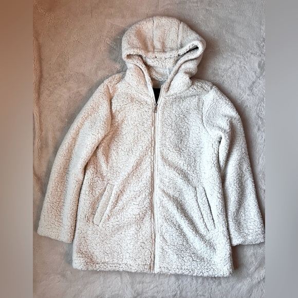a.n.a Jackets & Blazers - Ana Off White Hooded Sherpa Coat Women Size Large